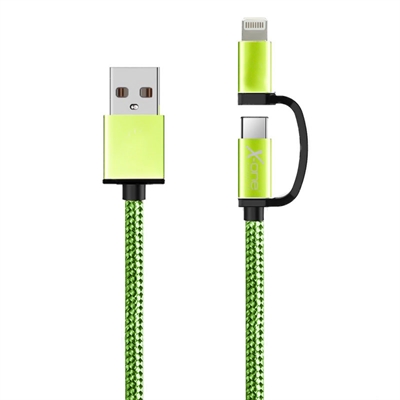 X One Cdl1000gr Cable Usb A Micro Iphone Verde